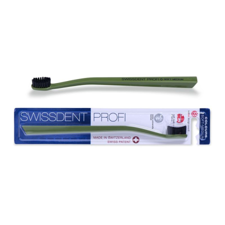 Swissdent Colors toothbrush hunting green / black