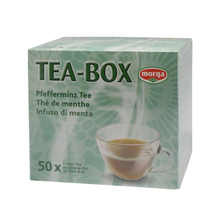 جعبه چای مورگا چای نعناع فلفلی 50 x 1 لیتر