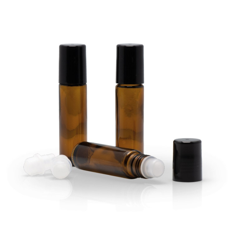 farfalla empties set amber glass roll-on 10ml with lid