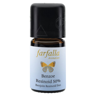 Farfalla Benzoe Siam Resinoid 50% Eth/oil Bio Bottle 5 ml