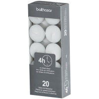 BALTHASAR tea lights with aluminum sheet white 4h 20 pcs