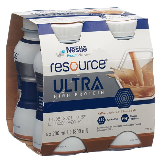 Ressource Ultra High Protein Kaffee 4 Fl 200 ml