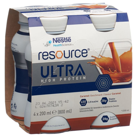 Resource Ultra High Protein Caramel 4 Fl 200 מ"ל