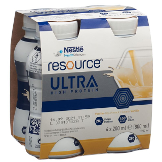 Resource Ultra High Protein Vanilla 4 Fl 200 ml