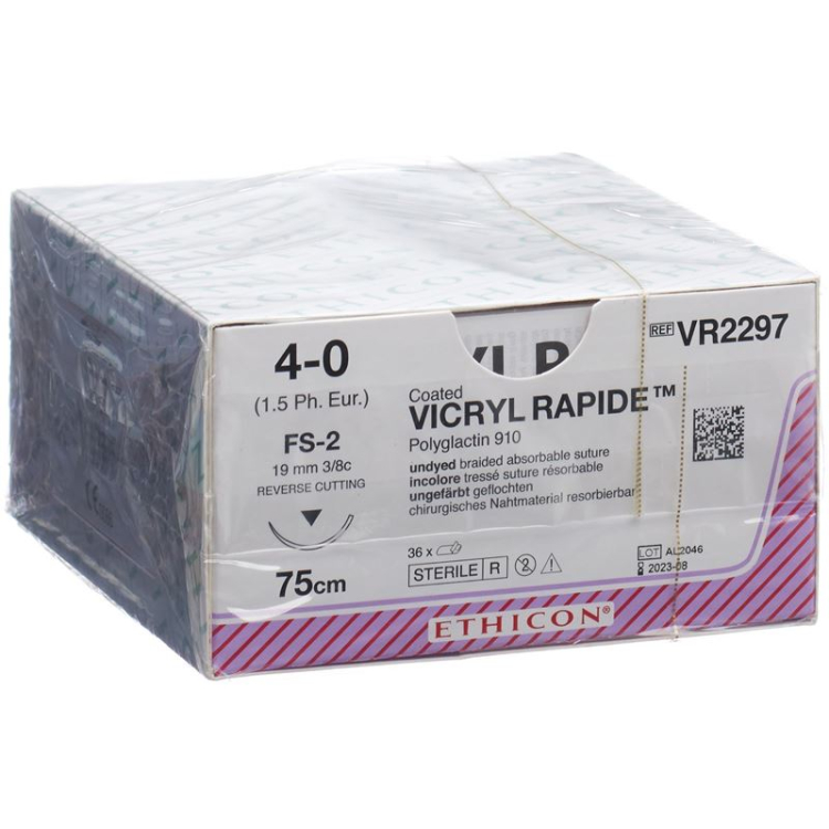 VICRYL RAPID 75cm ufarget 4-0 FS-2 36 stk