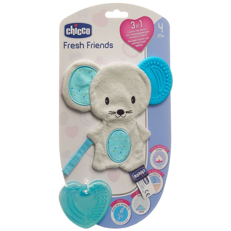 Chicco Soft animals with removable teething ring Boy 4m +