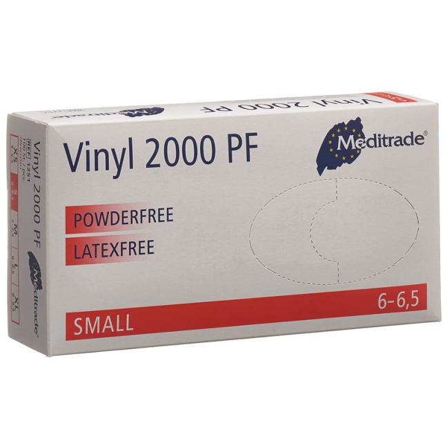 Meditrade Vinyl 2000 PF examination gloves powder-free S Box 100 pcs
