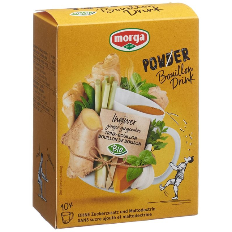 Morga Power Powder Bouillon drink ginger organic 10 Battalion 4 g