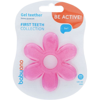 Babyono teething ring with gel flower
