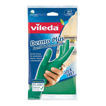 Vileda Dermo Plus 手套尺寸 8/M 柔软温和 1 双
