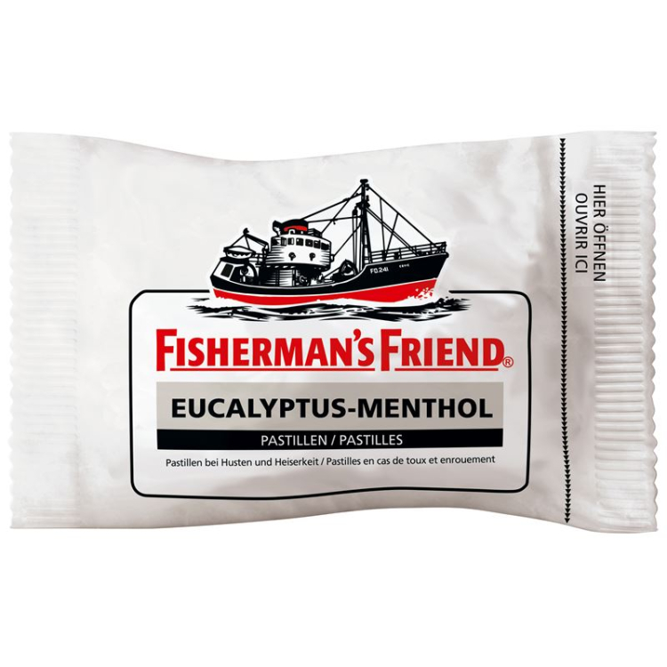 មិត្តអ្នកនេសាទ Eucalyptus-Menthol Pastillen mit sugar bag 25 ក្រាម