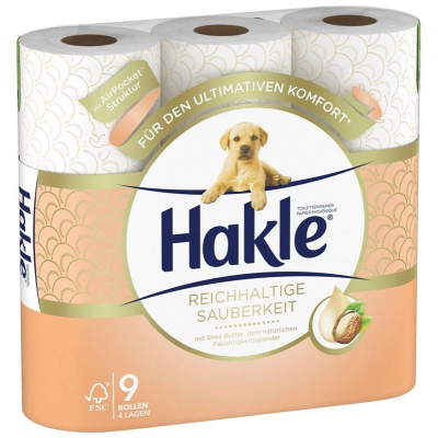 Hakle Toilettenpapier Reichhaltige Sauberkeit Rolle s bambuckým maslom 9 Stk