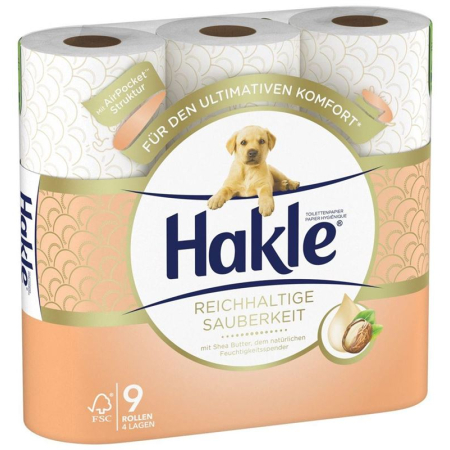 Hakle Toilettenpapier Reichhaltige Sauberkeit ши майы ролл 9 Stk