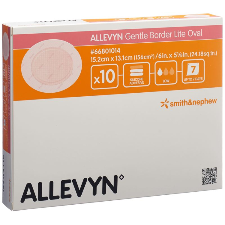 Allevyn Gentle Border Lite Oval 15.2x13.1cm 10 pcs