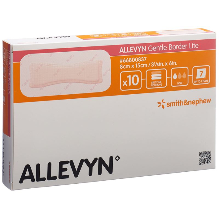 Allevyn Gentle Border Lite 8x15cm 10 stk