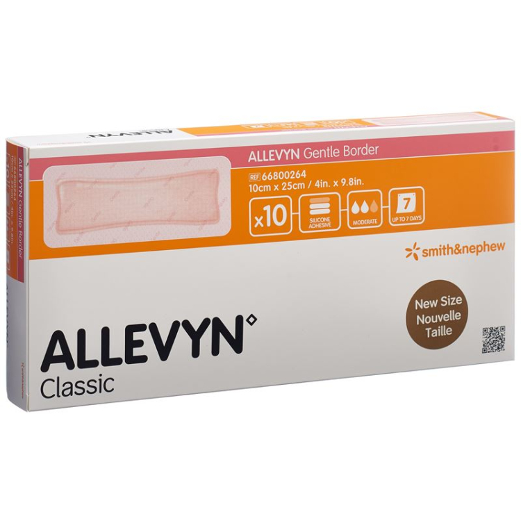 Allevyn Gentle Border dressing 10x25cm 10 pcs