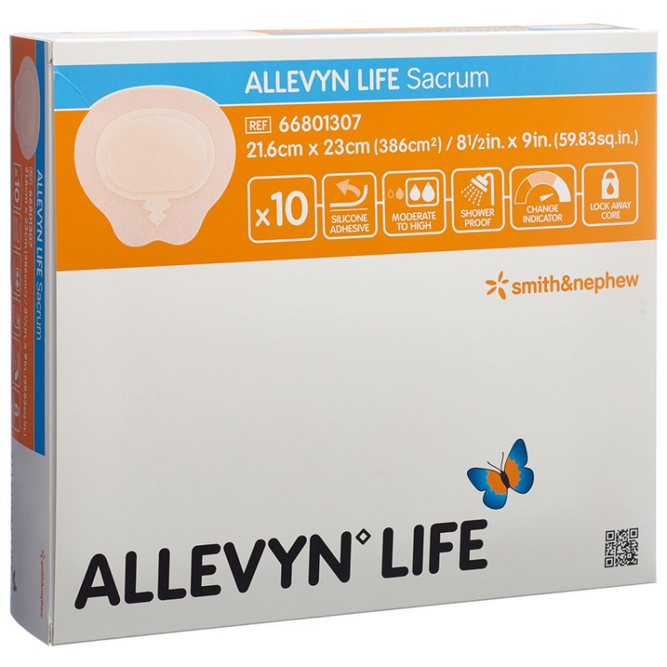 Allevyn Sacrum Life silicone foam dressing 21.6x23cm 10 pcs