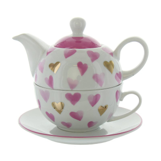 Herboristeria Tea for one Pink & Gold Hearts