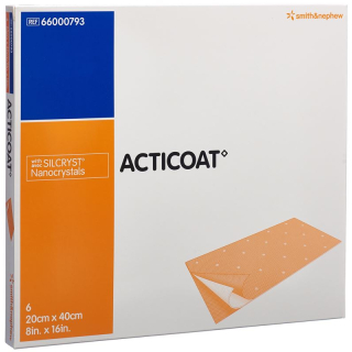 Acticoat ჭრილობის სახვევი 20x40 სმ სტერილური 6 ც