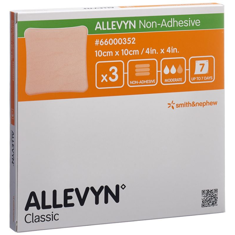 Allevyn Non-Adhesive wound dressing 10x10cm 3 pcs