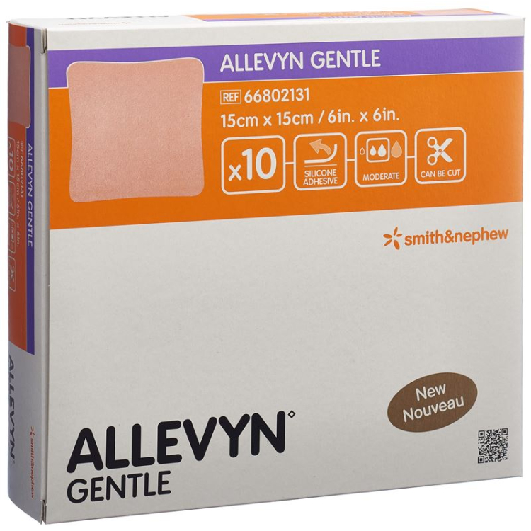 Allevyn Gentle wound dressing 15x15cm 10 pcs