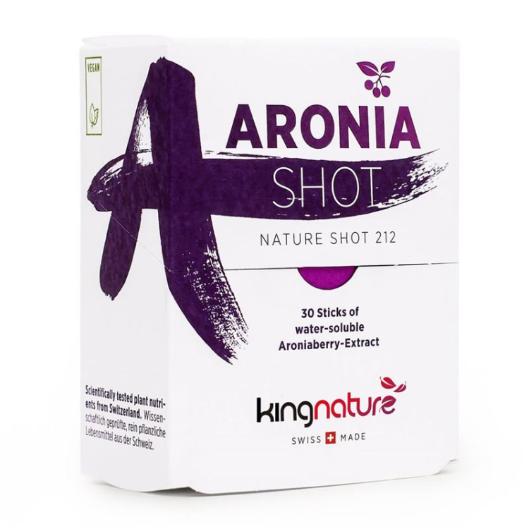 Kingnature Aronia Shot წყალში ხსნადი არონიის ექსტრაქტი 1 გ 30 ც