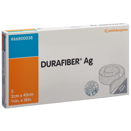 Durafiber AG காயம் டிரஸ்ஸிங் 2x45cm மலட்டு கயிறு 5 பிசிக்கள்