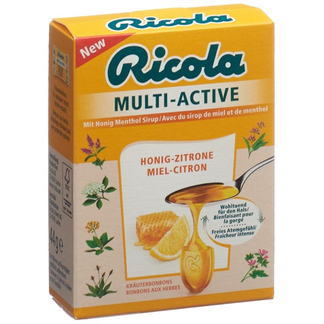 Ricola Multi-Active Honig Zitrone хайрцаг 44 гр