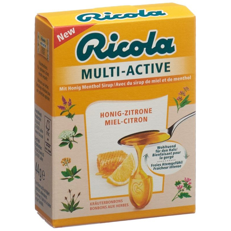 Ricola マルチアクティブ Honig Zitrone ボックス 44 g