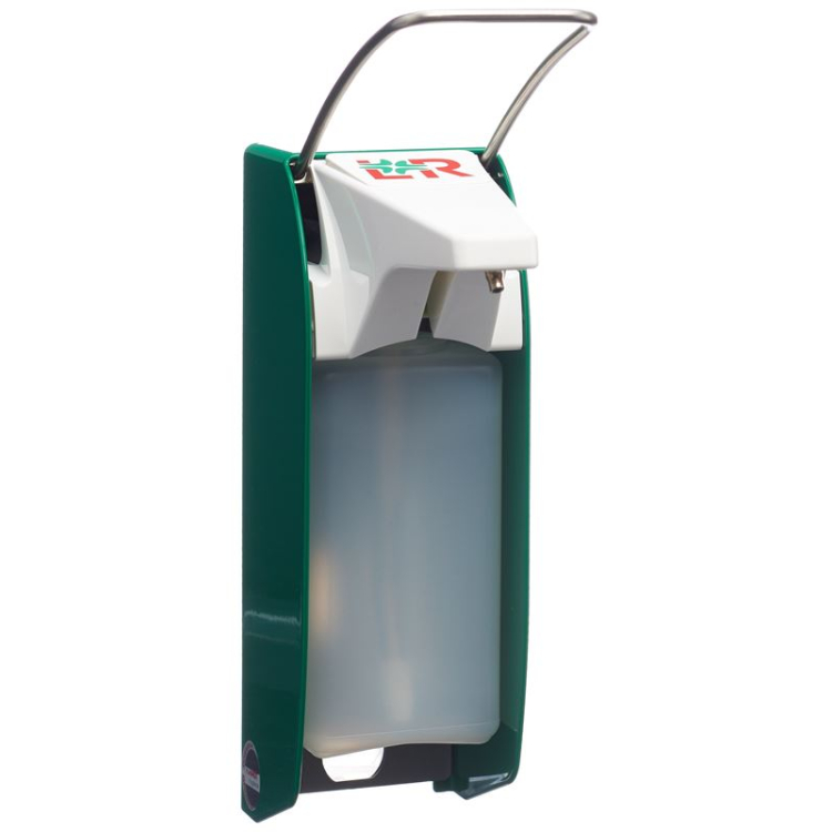 L & R handdisinfect dispenser 500ml green short lever