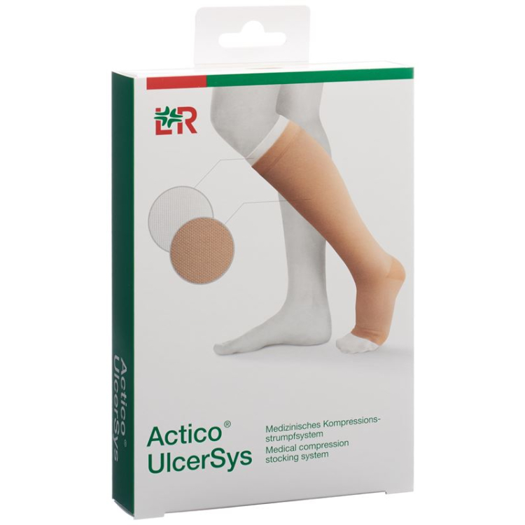 Actico UlcerSys compression stocking system XXL standard sand / white