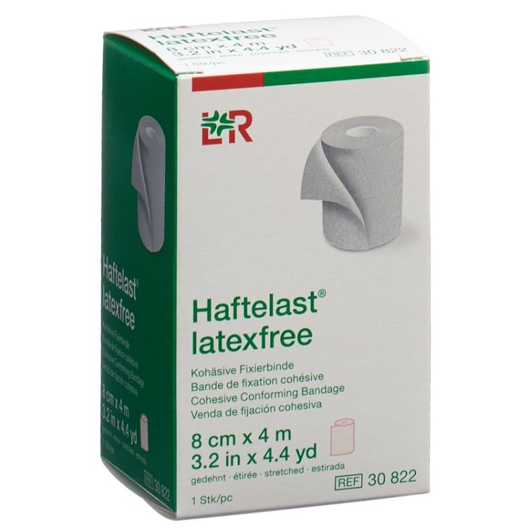 Haftelast venda de fijación cohesiva sin látex 8cmx4m crema