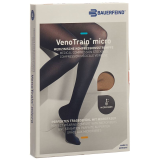 VenoTrain MICRO A-G KKL2 normal S / short closed toe caramel adhesive tape tufts 1 pair