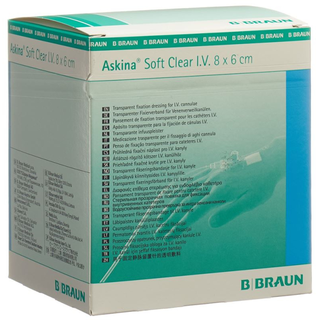 Askina Soft Clear IV fixátor kanyly 6x8cm 50 ks