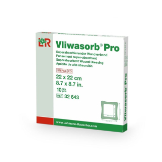 Vliwasorb Pro provides superabsorbent wound dressing 22x22cm 10 pcs