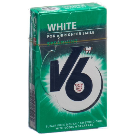 V6 White Chewing Gum Spearmint 24 Box