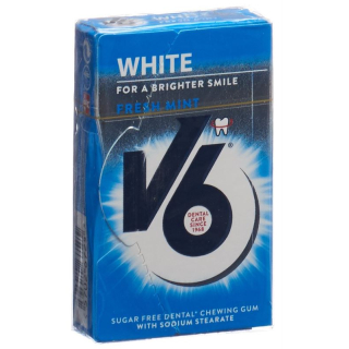 V6 White Chewing Gum Freshmint 24 Kotak