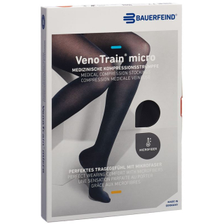 VenoTrain MICRO A-G KKL2 S plus / long closed toe black adhesive tape tufts 1 pair