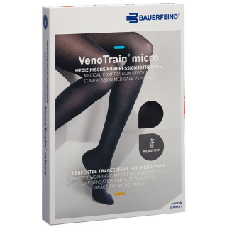 VenoTrain MICRO A-G KKL2 S plus / short closed toe black adhesive tape tufts 1 pair