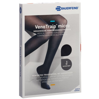 VenoTrain MICRO A-G KKL2 normal S / long closed toe black adhesive tape tufts 1 pair