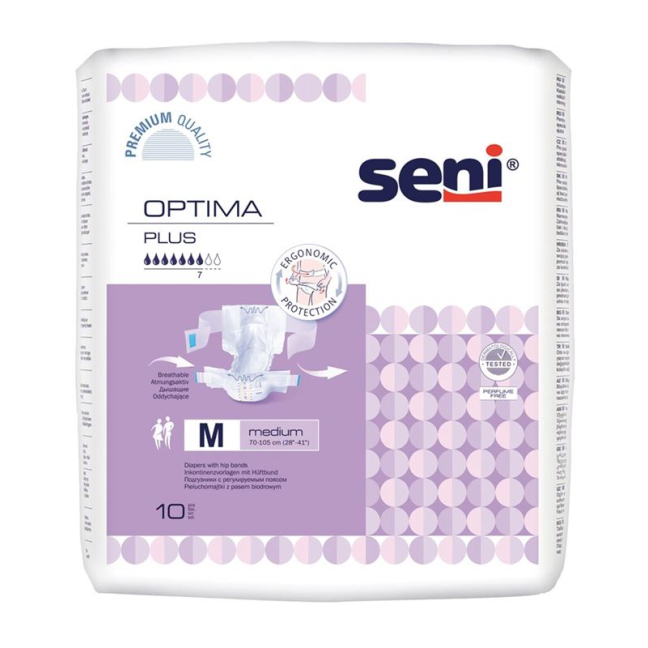 Seni Optima Plus incontinence pad M with waist band 2nd absorbency