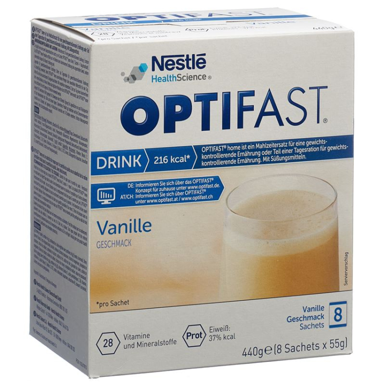 Opti Fast drink vanilla 8 Btl 55 g