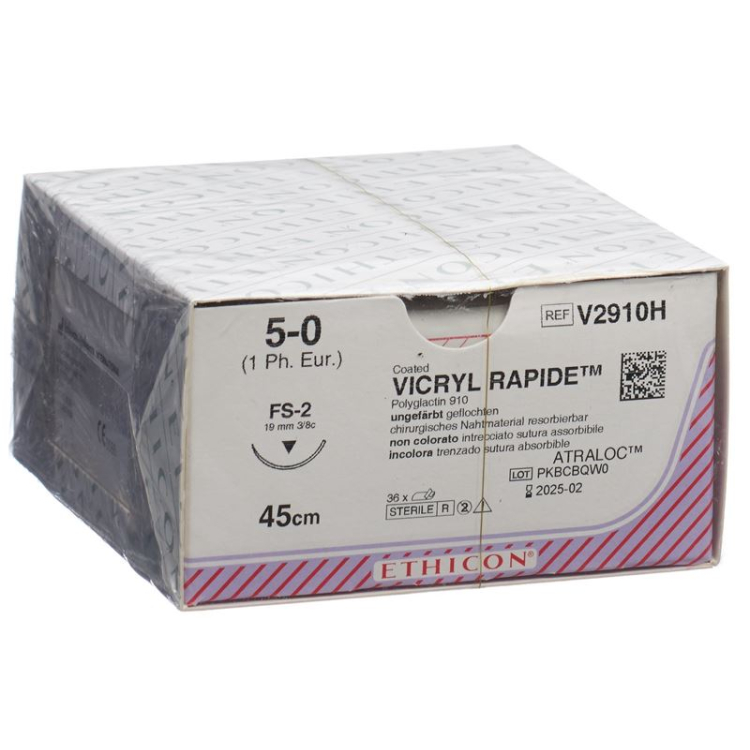 VICRYL RAPID 45cm não tingido 5-0 FS-2 36 unid.