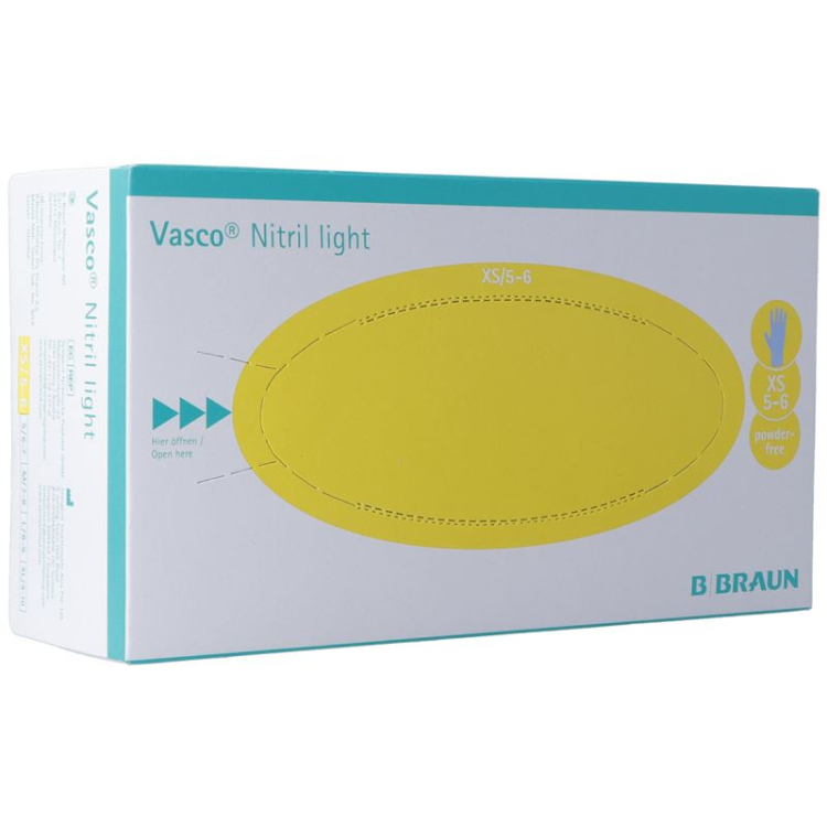 Guanti da visita Vasco Nitril Light XS, senza lattice, 100 pz