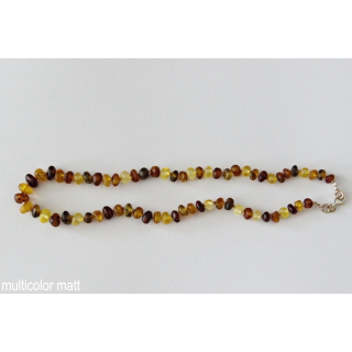 Amberstyle amber necklace multicolor matt 32cm with snap hook