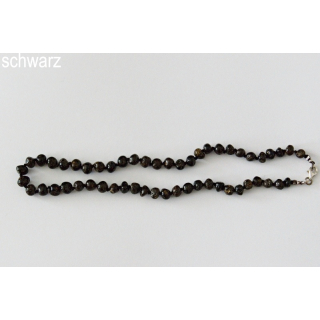 Amberstyle barnsteen collier zwart 32cm met karabijnsluiting