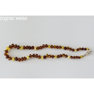 Kalung Amberstyle amber cognac putih 32cm dengan pengait magnet