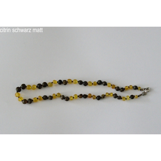 Amberstyle 琥珀项链黄水晶黑色哑光 32 厘米带磁性版本