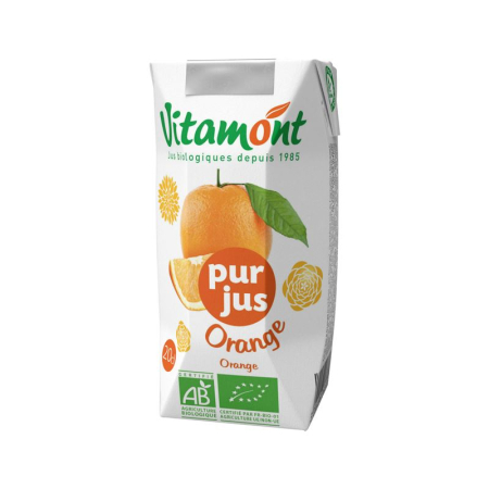 Nước cam Vitamont nước trái cây nguyên chất 6 x 200 ml