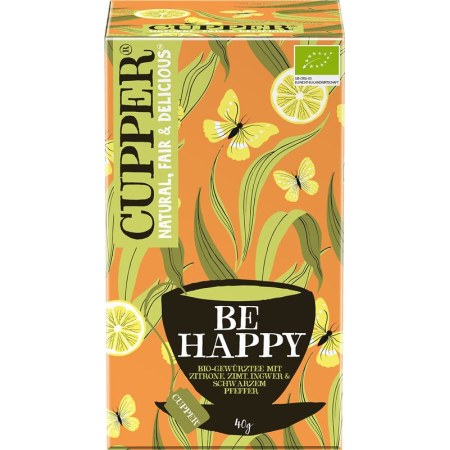 CUPPER Be Happy spiced tea with lemon cinnamon ginger and black pepper Bio 20 pcs